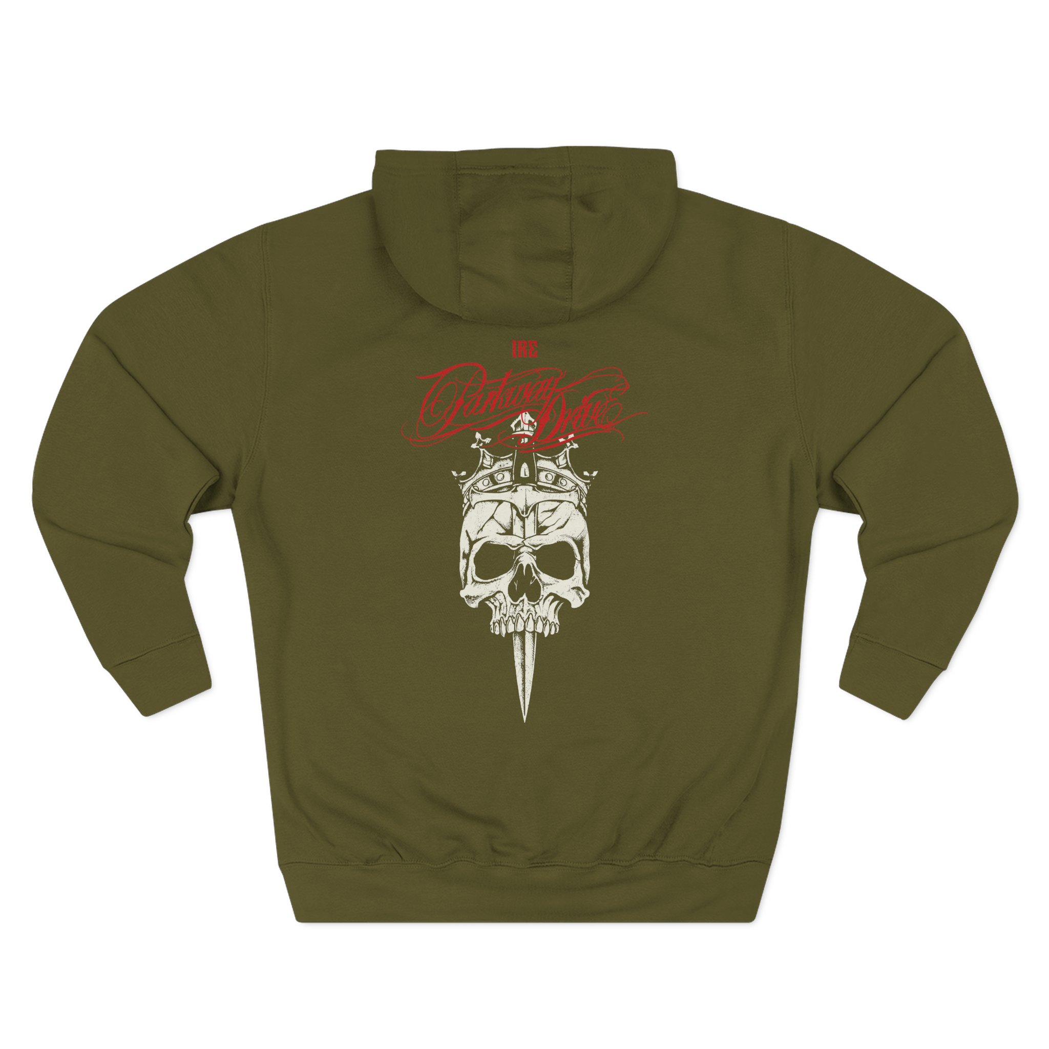 Parkway Drive IRE Skull Three-Panel Fleece Hoodie - Image 4