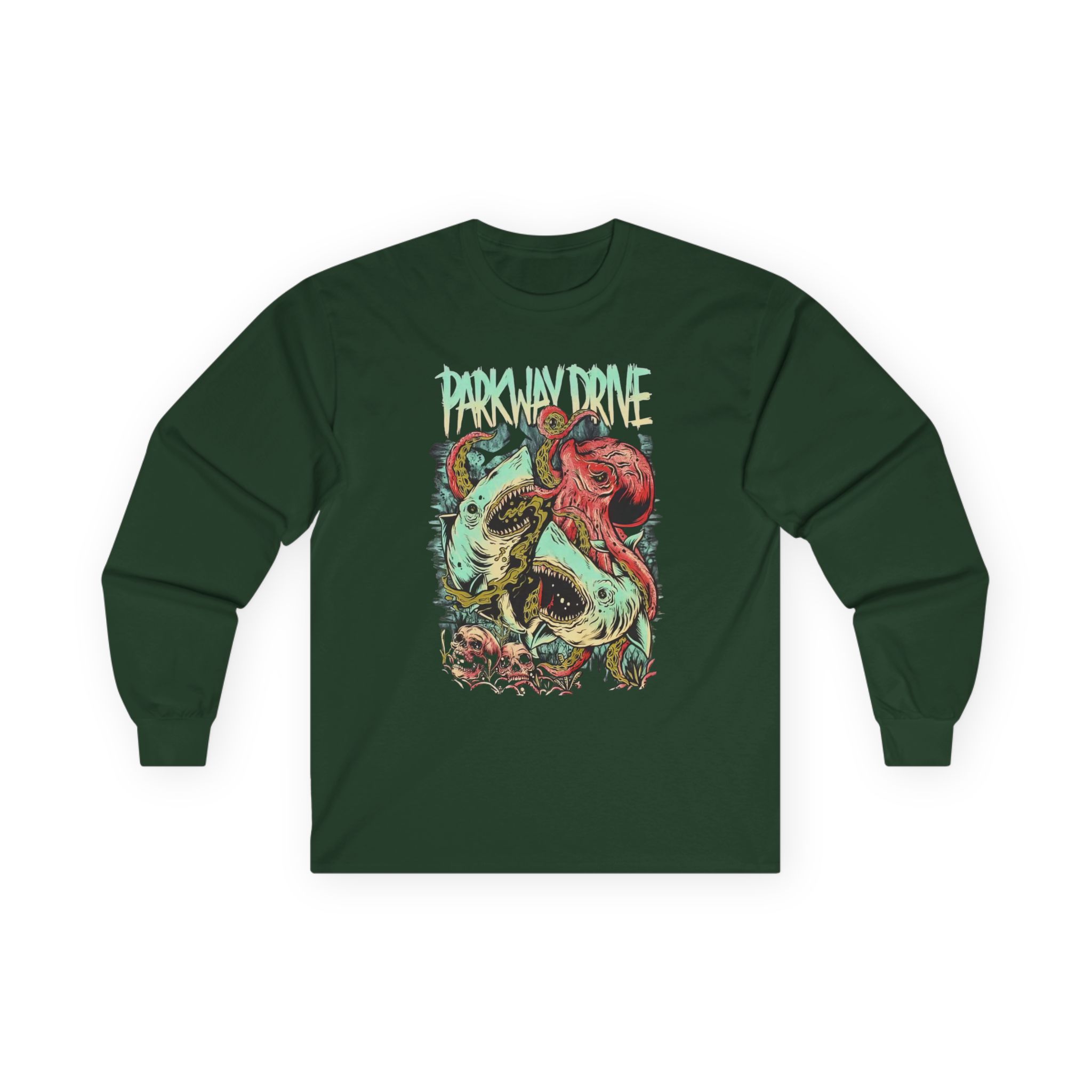 Parkway Drive Sharktopus Unisex Ultra Cotton Long Sleeve Tee - Image 5