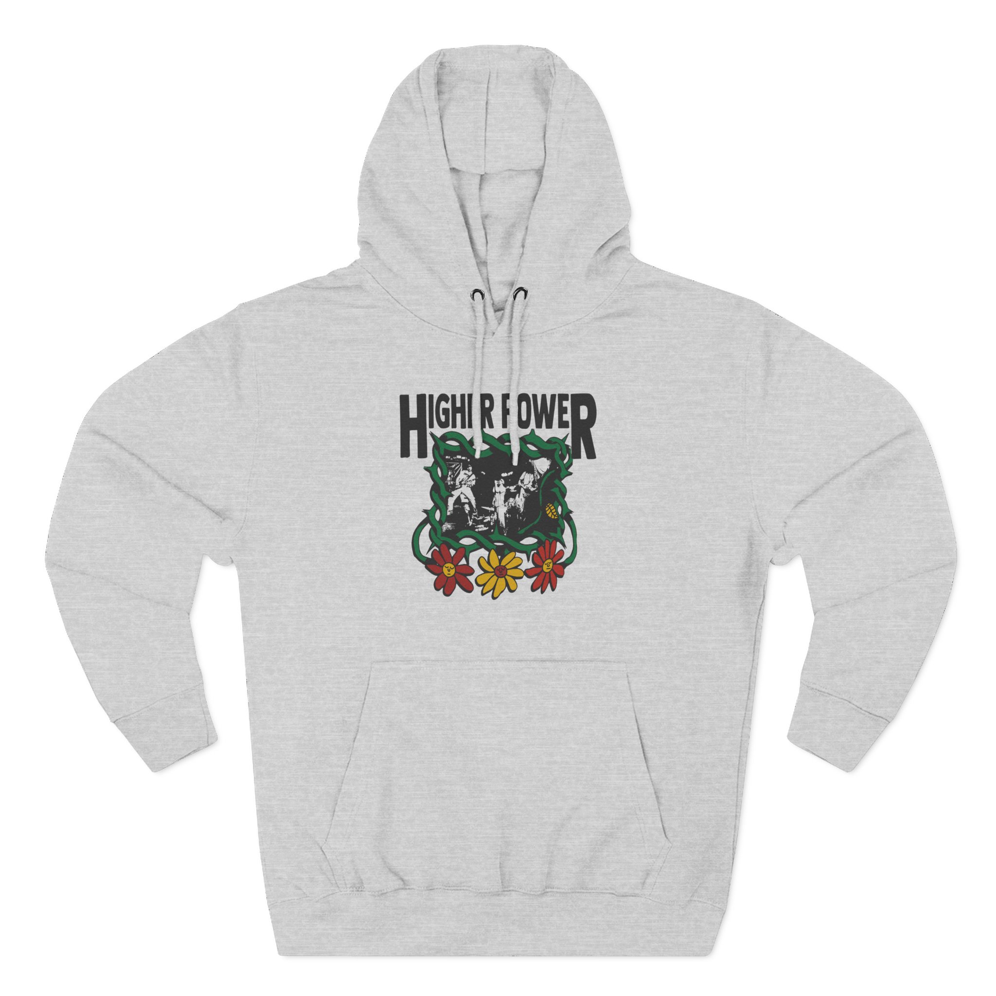 Higher Power Flowers Three-Panel Fleece Hoodie - Image 3