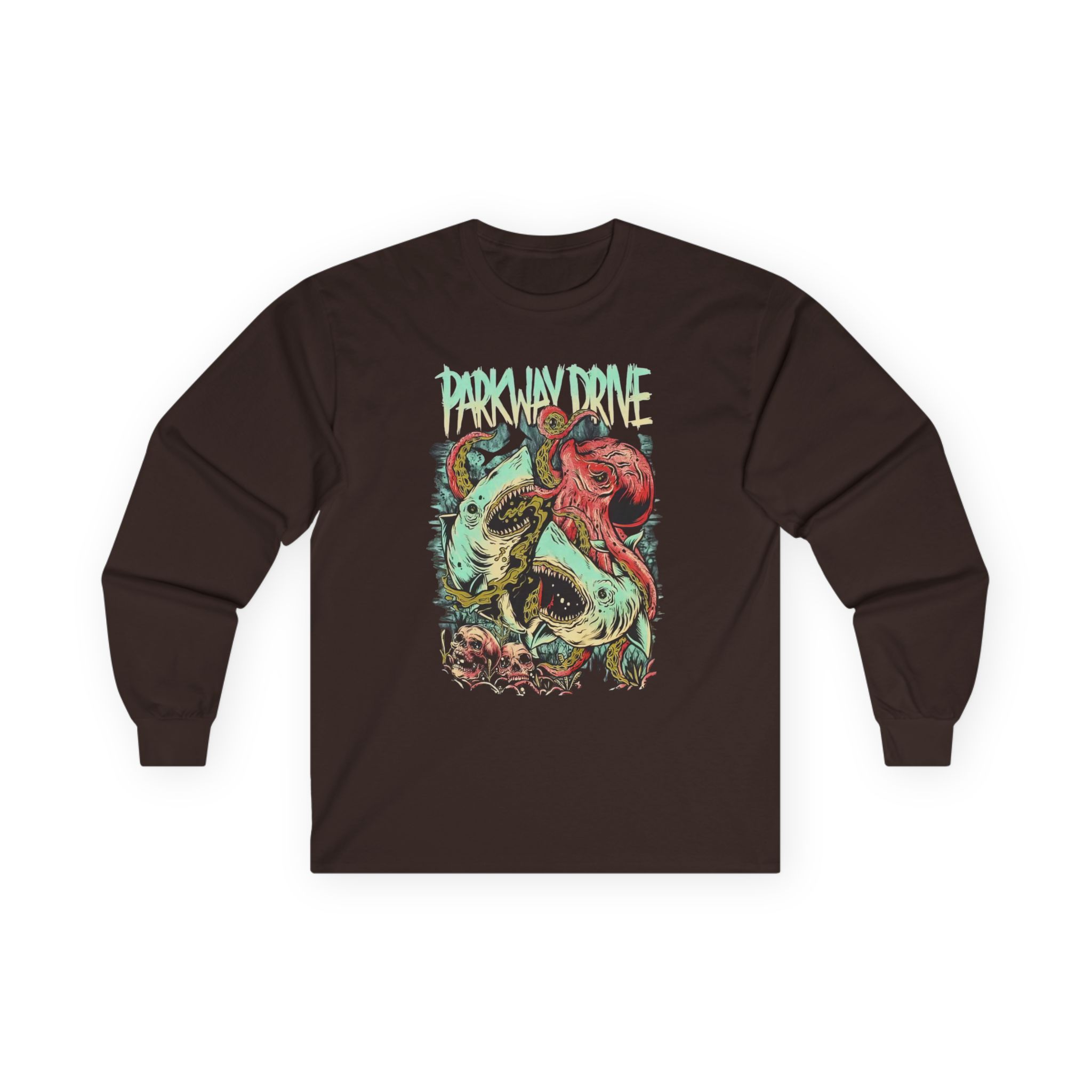 Parkway Drive Sharktopus Unisex Ultra Cotton Long Sleeve Tee - Image 3