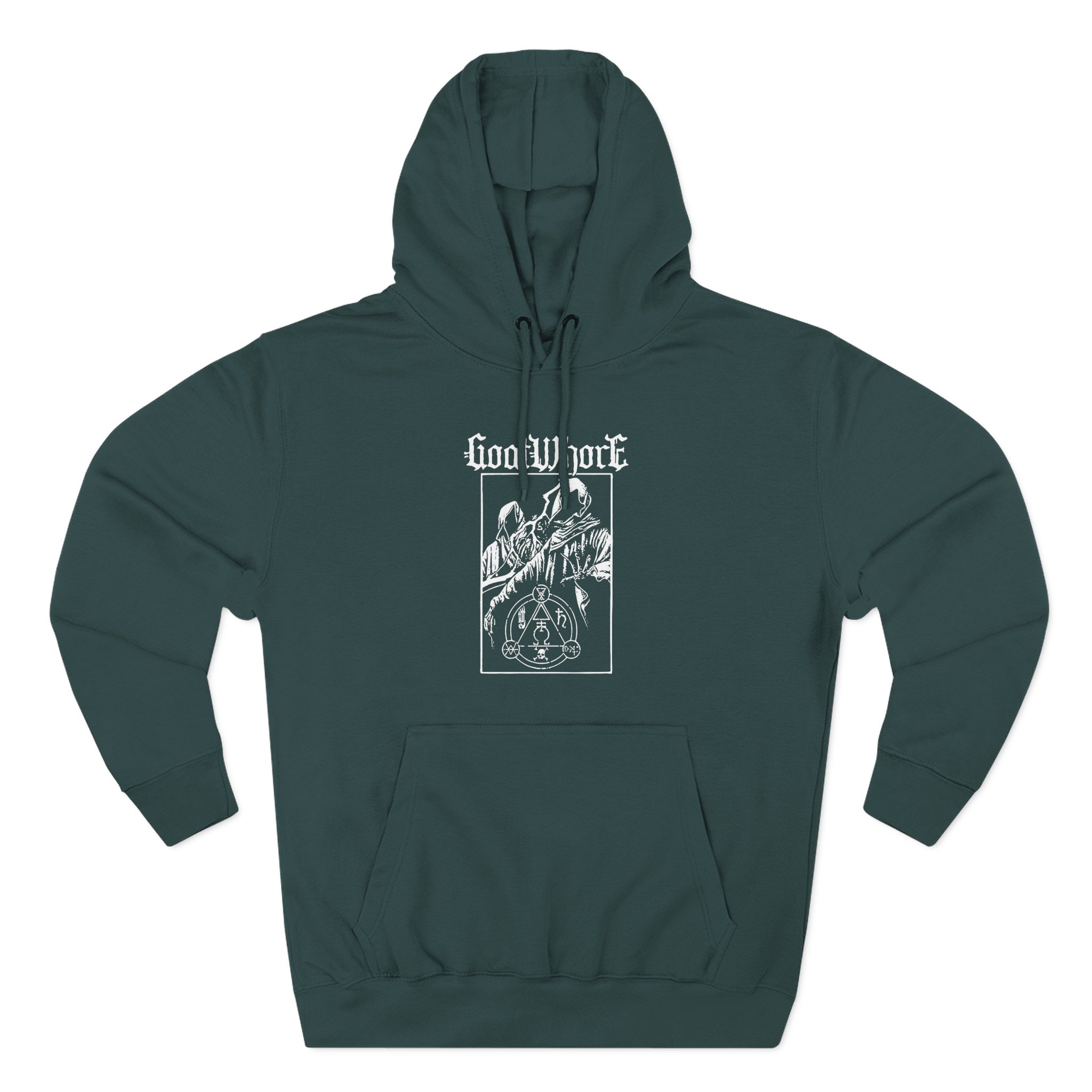 Goatwhore sigil Three-Panel Fleece Hoodie - Image 5