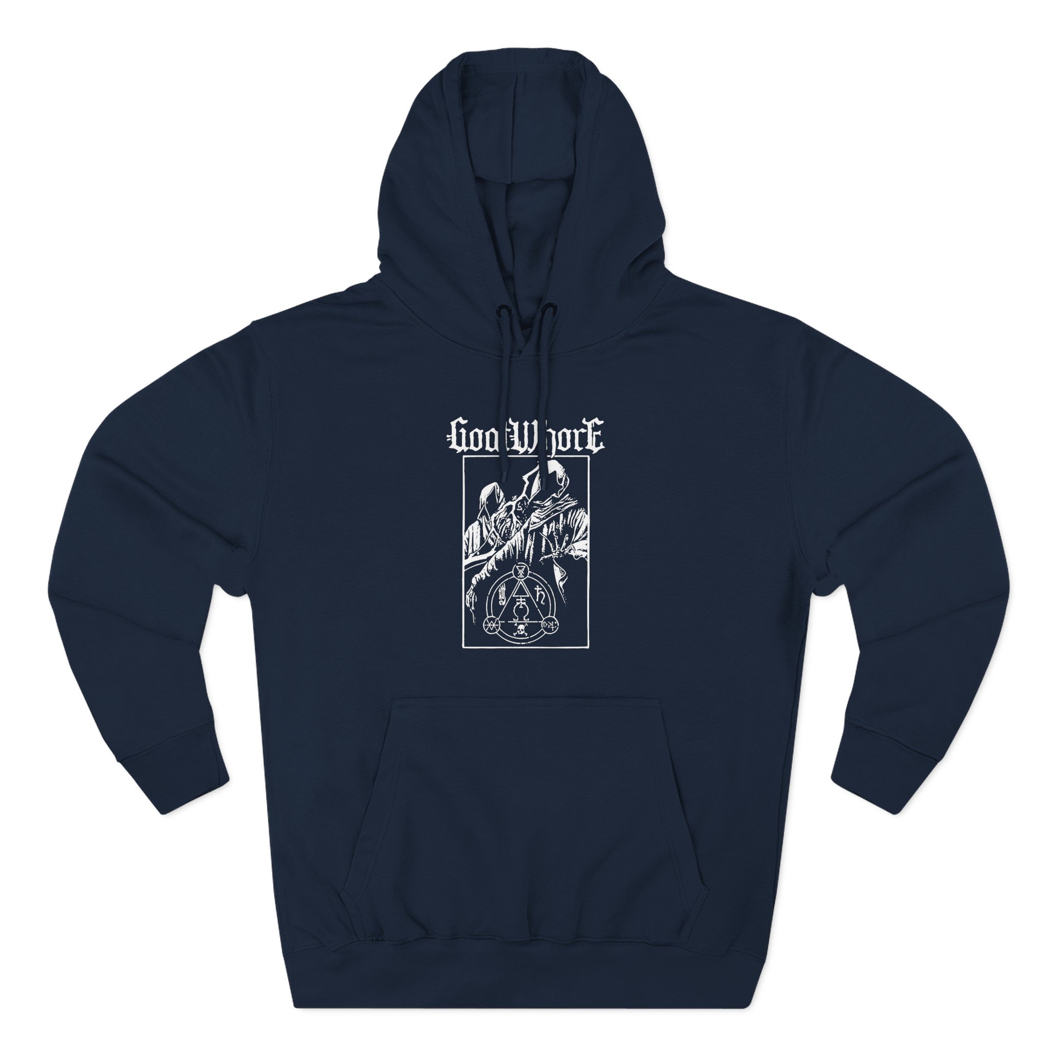 Goatwhore sigil Three-Panel Fleece Hoodie - Image 7