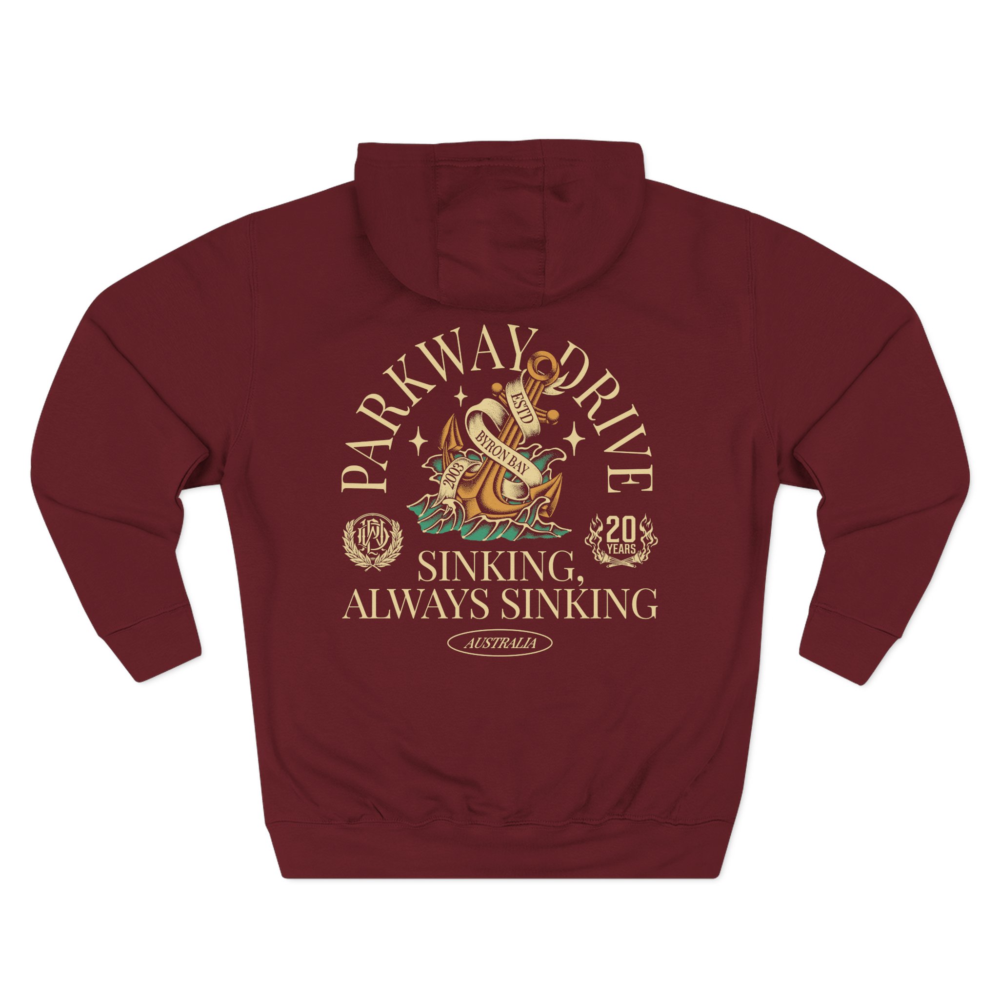 Parkway Drive Boneyards Anchor Three-Panel Fleece Hoodie - Image 10